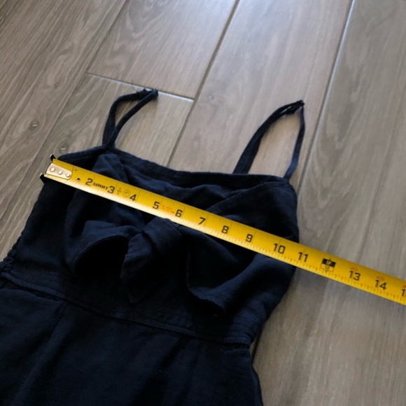 Marisa|Navy sleeveless midi dress with side slit and bow front detail•••small - Picture 13 of 13